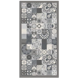 Tapis Vinyle Panorama Carreaux de Ciments Cuisine Gris 40x80 cm - Tapis pour Cuisine Bureau et Salon en PVC
