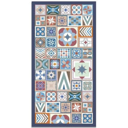 Tapis Vinyle Panorama Style Carreaux Ciments Multicoleur 60x110 cm - Tapis pour Cuisine Bureau et Salon en PVC