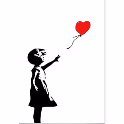 Poster Panorama Banksy Petite fille avec ballon 70x100 cm - Imprimée sur Poster - Decoration Murale