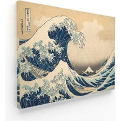 Tableau Panorama Hokusai La Grande Vague de Kanagawa 50x35 cm - Imprimée sur Toile - Tableau Moderne Maison