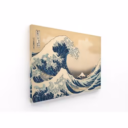 Tableau Panorama Hokusai La Grande Vague de Kanagawa 100x70 cm - Imprimée sur Toile - Tableau Moderne Maison