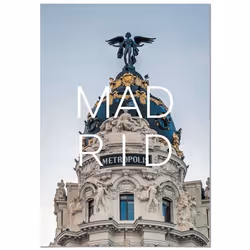 Poster Panorama Coucher du Ville de Madrid 50x70 cm - Imprimée sur Poster - Poster Ville