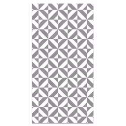 Tapis Vinyle Panorama Géométrie Grise 100x140 cm - Tapis pour Cuisine Bureau et Salon en PVC