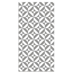 Tapis Vinyle Panorama Géométrie Grise 100x140 cm - Tapis pour Cuisine Bureau et Salon en PVC