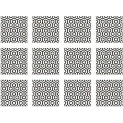 Panorama Stickers Carrelage Adhésif Cuisine 48 Pièces de 15x15cm The Shinig Grise - Autocollant adhésif en Vinyle pour Carreaux