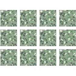Panorama Stickers Carrelage Adhésif Cuisine 48 Pièces de 15x15cm Pierres Verte - Autocollant adhésif en Vinyle pour Carreaux muraux