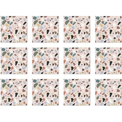 Panorama Stickers Carrelage Adhésif Cuisine 24 Pièces de 20x20cm Pierres Rose - Autocollant adhésif en Vinyle pour Carreaux muraux
