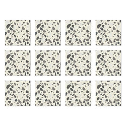 Panorama Stickers Carrelage Adhésif Cuisine 24 Pièces de 20x20cm Pierres Grise - Autocollant adhésif en Vinyle pour Carreaux muraux