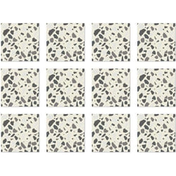 Panorama Stickers Carrelage Adhésif Cuisine 48 Pièces de 15x15cm Pierres Grise - Autocollant adhésif en Vinyle pour Carreaux muraux
