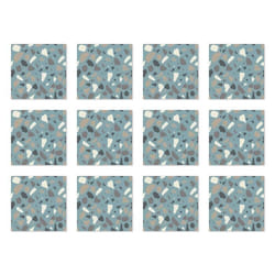 Panorama Stickers Carrelage Adhésif Cuisine 24 Pièces de 20x20cm Pierres Bleue - Autocollant adhésif en Vinyle pour Carreaux muraux