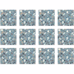 Panorama Stickers Carrelage Adhésif Cuisine 48 Pièces de 15x15cm Pierres Bleue - Autocollant adhésif en Vinyle pour Carreaux  ...