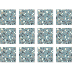 Panorama Stickers Carrelage Adhésif Cuisine 72 Pièces de 10x10cm Pierres Bleue - Autocollant adhésif en Vinyle pour Carreaux muraux
