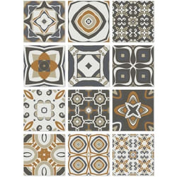 Panorama Stickers Carrelage Adhésif 48 Pièces de 15x15cm Modèle Hydraulique Orange - Autocollant adhésif en Vinyle pour Carreaux