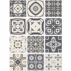 Panorama Stickers Carrelage Adhésif 24 Pièces de 20x20cm - Modèle Hydraulique Gris - Autocollant adhésif en Vinyle pour Carre ...