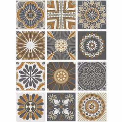Panorama Stickers Carrelage Adhésif Cuisine 72 Pièces de 10x10cm Hydraulique Orange - Autocollant adhésif en Vinyle pour Carr ...