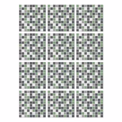 Panorama Stickers Carrelage Adhésif Cuisine 24 Pièces de 20x20cm Carrés Vert - Autocollant adhésif en Vinyle pour Carreaux mu ...