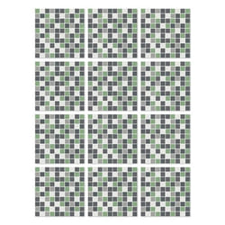 Panorama Stickers Carrelage Adhésif Cuisine 24 Pièces de 20x20cm Carrés Vert - Autocollant adhésif en Vinyle pour Carreaux muraux