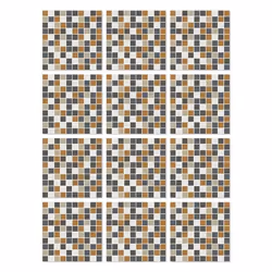 Panorama Stickers Carrelage Adhésif Cuisine 24 Pièces de 20x20cm Carrés Orange - Autocollant adhésif en Vinyle pour Carreaux  ...