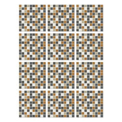 Panorama Stickers Carrelage Adhésif Cuisine 24 Pièces de 20x20cm Carrés Orange - Autocollant adhésif en Vinyle pour Carreaux muraux