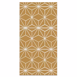 Tapis Vinyle Panorama Lignes Étoiles Moutarde 60x110 cm - Tapis pour Cuisine Bureau et Salon en PVC