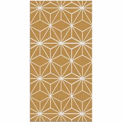 Tapis Vinyle Panorama Lignes Étoiles Moutarde 40x80 cm - Tapis pour Cuisine Bureau et Salon en PVC