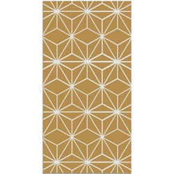Tapis Vinyle Panorama Lignes Étoiles Moutarde 40x80 cm - Tapis pour Cuisine Bureau et Salon en PVC