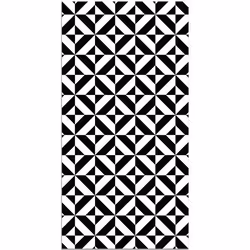 Tapis Vinyle Panorama Géométrie Noir 40x80 cm - Tapis pour Cuisine Bureau et Salon en PVC