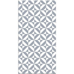 Tapis Vinyle - Panorama - Géométrie Bleue - 40x80 cm - Résistant - Intérieur/Extérieur