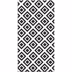 Tapis Vinyle Panorama Carrés Noirs 40x80 cm - Tapis pour Cuisine Bureau et Salon en PVC
