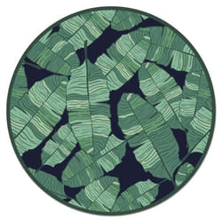 Tapis Vinyle Panorama Feuille de Bananier Rond 150x150 cm - Tapis pour Cuisine Bureau et Salon en PVC