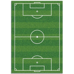 Tapis Vinyle Panorama Terrain de football 160x230 cm - Tapis pour Cuisine Bureau et Salon en PVC