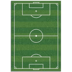 Tapis Vinyle Panorama Terrain de football 120x170 cm - Tapis pour Cuisine Bureau et Salon en PVC