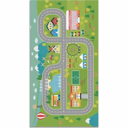 Tapis Vinyle - PANORAMA - Routes pour enfants - Gris - Intérieur - 85% PVC