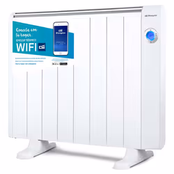 Orbegozo RRW 1500, Radiateur sans huile, Android, iOS, Intérieure, Sol, Mur, Blanc, Aluminium