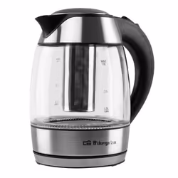 Orbegozo KT 6040 bouilloire 1,8 L 2200 W Noir, Acier inoxydable