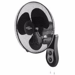Orbegozo WF 0141, Ventilateur à lame domestique, Noir, Mur, Rotatif, 2 h, Secteur
