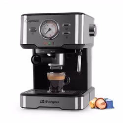 Orbegozo EX 5500, Machine à expresso, 1,5 L, Capsule de café, Café moulu, 1100 W, Noir, Argent