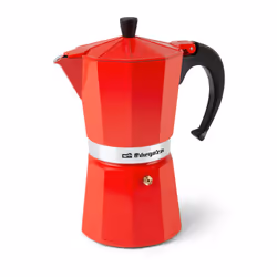 Orbegozo KFR 1240, Cafetière à moka, Rouge, Aluminium, 12 tasses