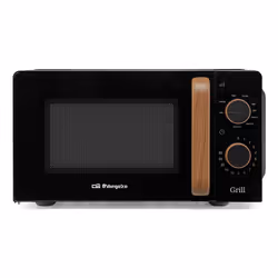 Orbegozo MIG 2140, Comptoir, Micro-ondes grill, 20 L, 700 W, Rotatif, Noir, Bois