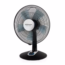 Orbegozo TF 0139, Ventilateur à lame domestique, Noir, Bleu, Argent, Table, Acier inoxydable, 35 cm, Rotatif