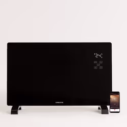 CREATE - Convecteur électrique en verre WiFi Noir - WARM CRYSTAL 2000W
