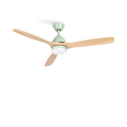 Ventilateur de plafond - CREATE - WIND CUP - 40W silencieux - Ø132 cm - Bois naturel - Télécommande