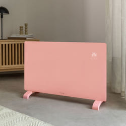 Convecteur électrique en verre WiFi - WARM CRYSTAL 2000W - Programmable - IP24 - Rose