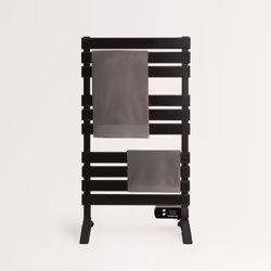 CREATE - Sèche-serviettes électrique au sol ou mural 500W Noir - WARM TOWEL