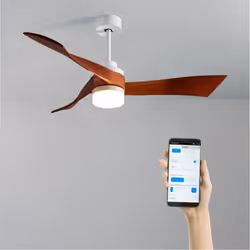 Ventilateur de Plafond - WIND CURVE - 40W - Ø132 cm - Bois - Silencieux - Personnalisable- Multicolore