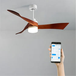 Ventilateur de Plafond - WIND CURVE - 40W - Ø132 cm - Bois - Silencieux - Personnalisable- Multicolore