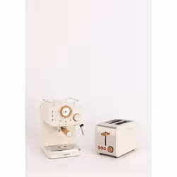 CREATE - PACK TOAST RETRO Petit Grille-pain à fentes larges + THERA RETRO MATT Cafetière expresso finition mate
