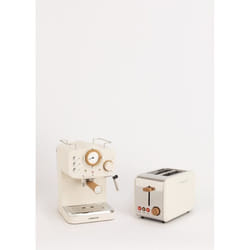 CREATE - PACK TOAST RETRO Petit Grille-pain à fentes larges + THERA RETRO MATT Cafetière expresso finition mate