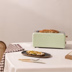 Grille-pain - TOAST RETRO - Fentes larges - 1500W - Vert pastel - Style rétro