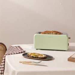 Grille-pain - TOAST RETRO - Fentes larges - 1500W - Vert pastel - Style rétro